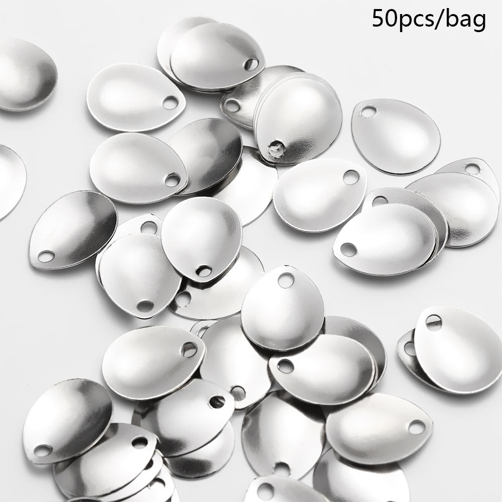 Fishing Lure Spoon - 50 шт. серебряные гладкие никелевые Блестки