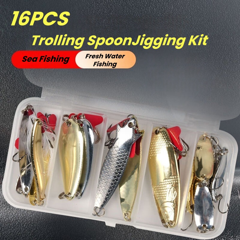 Набор рыболовных приманок, 16  – обзор и цена Fishing Lure Spoon